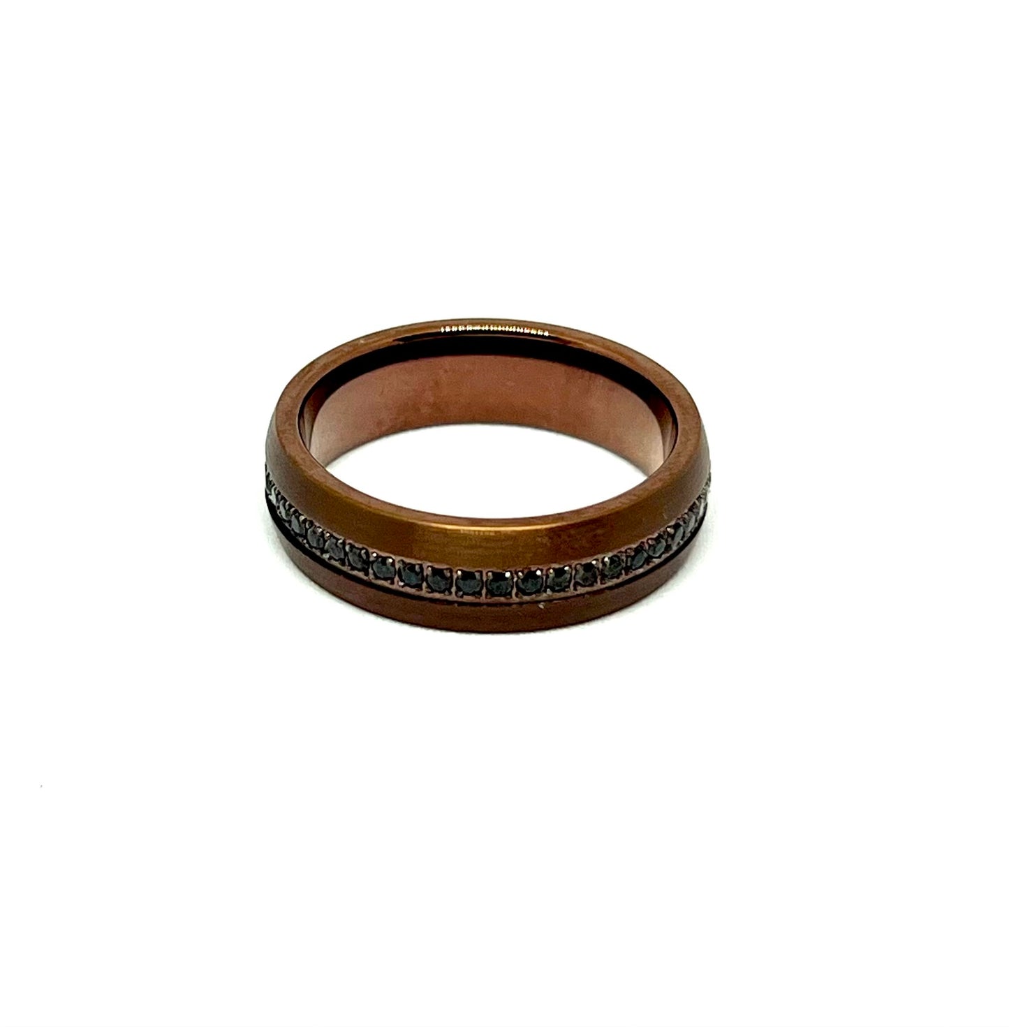 Argolla de Tungsteno 7mm. Colección Acentos Espresso