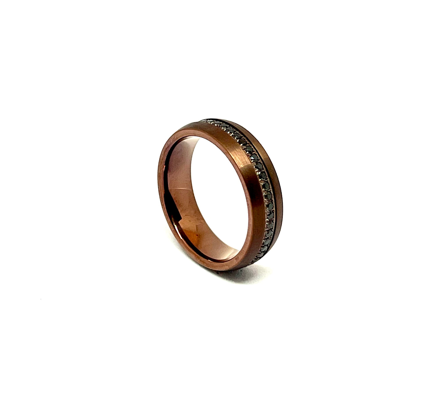 Argolla de Tungsteno 7mm. Colección Acentos Espresso