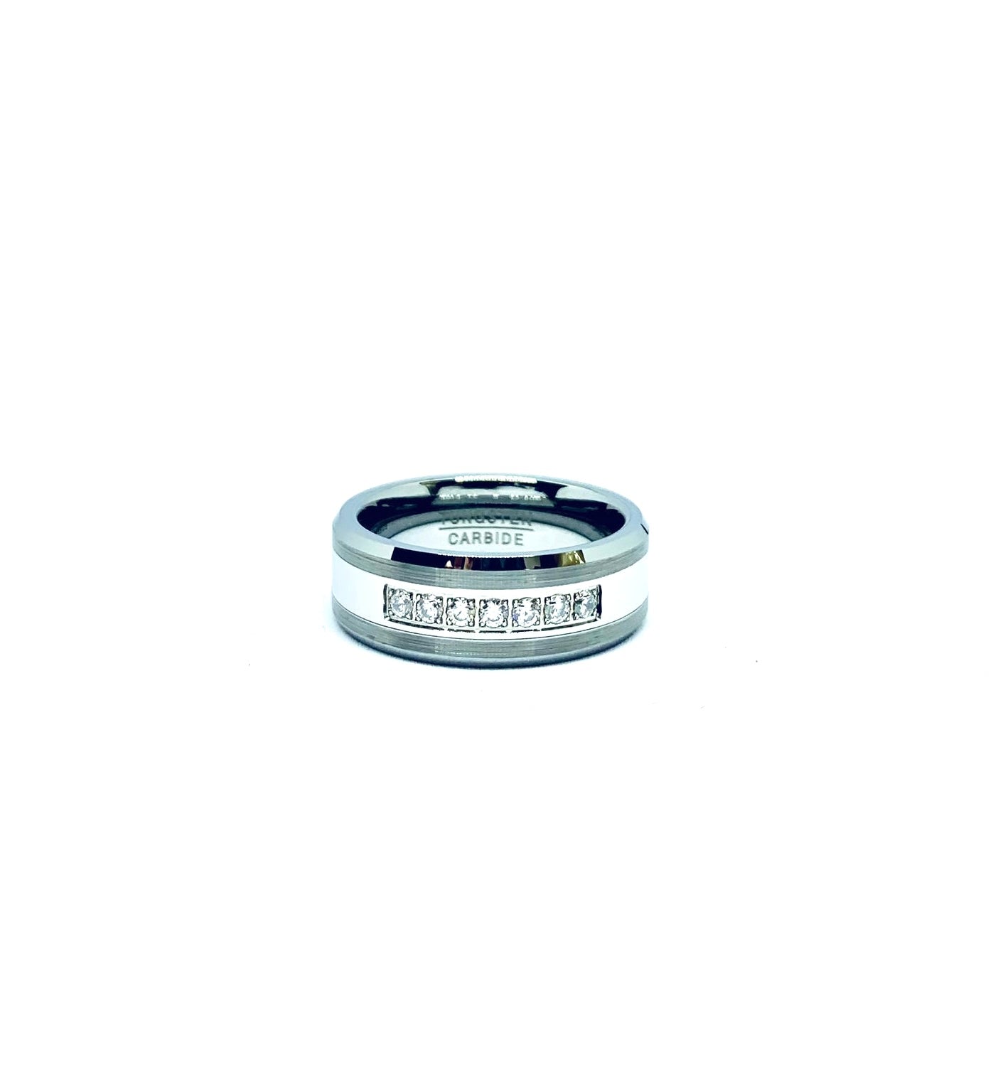 Argolla de tungsteno 8mm moissanitas. Colección Iris