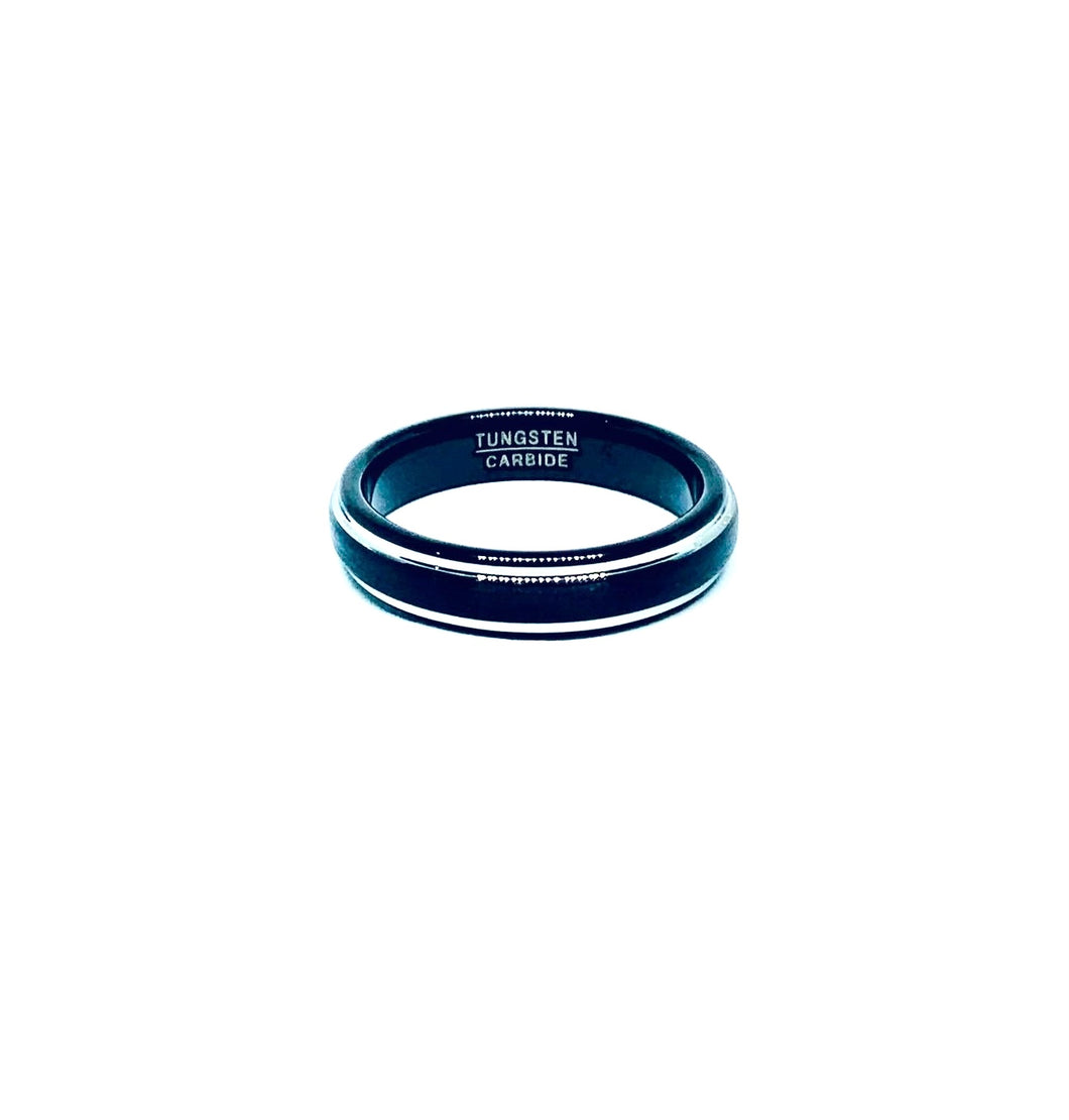 Argolla Tungsteno 4mm. Colección Phantom White Gold