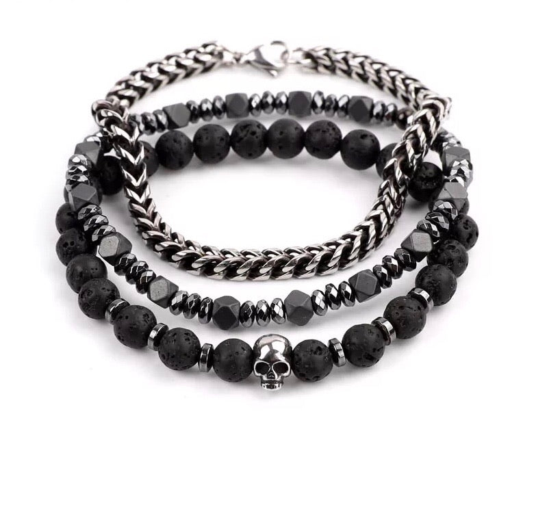 Brazalete hematita mini calavera