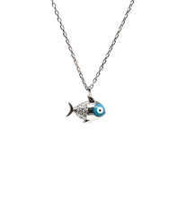 Cargar imagen en el visor de la galería, Dije fish turquesa plata .925
