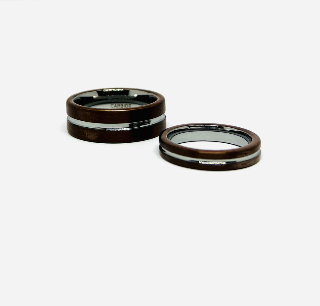Argolla de Tungsteno 4mm. Colección Espresso Edición Limitada