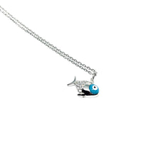 Cargar imagen en el visor de la galería, Dije fish turquesa plata .925
