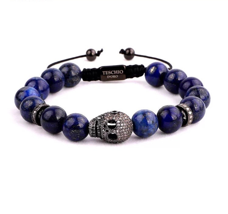 Brazalete “Skull Lapislázuli”